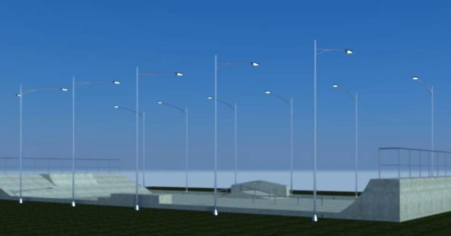 Silhueta de skatista em movimento sobre shape geométrico, com fundo off-white e detalhes em navy e dourado, representando a demanda por espaço urbano para skate em Imbituba.