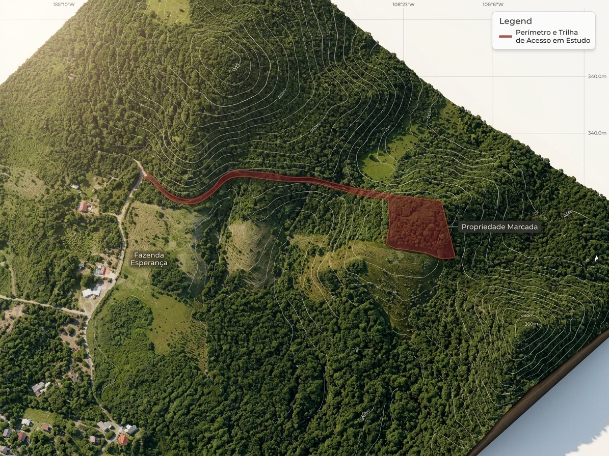 Obra de pavimentação em encosta do Morro do Siriú com sinais de intervenção ambiental e supressão de vegetação em área protegida.