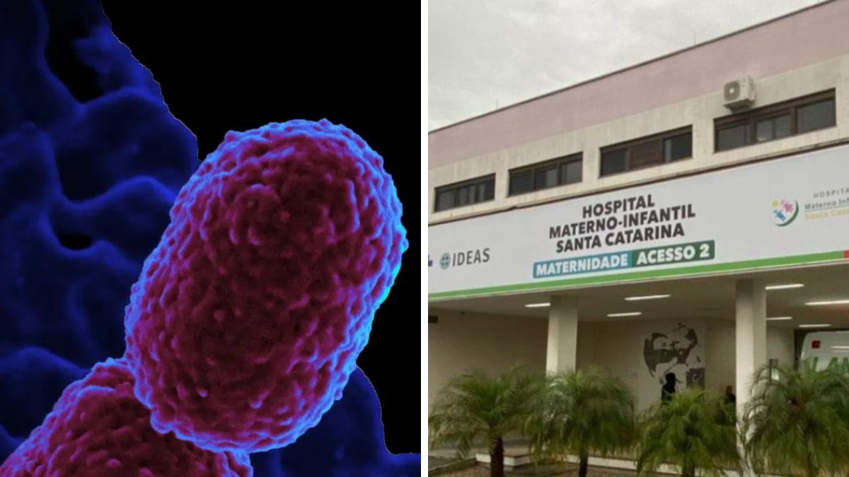 Corredor hospitalar com sinalização de UTI neonatal, ambiente controlado e vazio, refletindo fechamento de leitos por contaminação bacteriana.